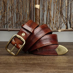 Artisan Embossed Leather Belt