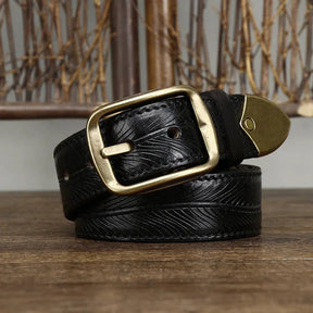 Artisan Embossed Leather Belt