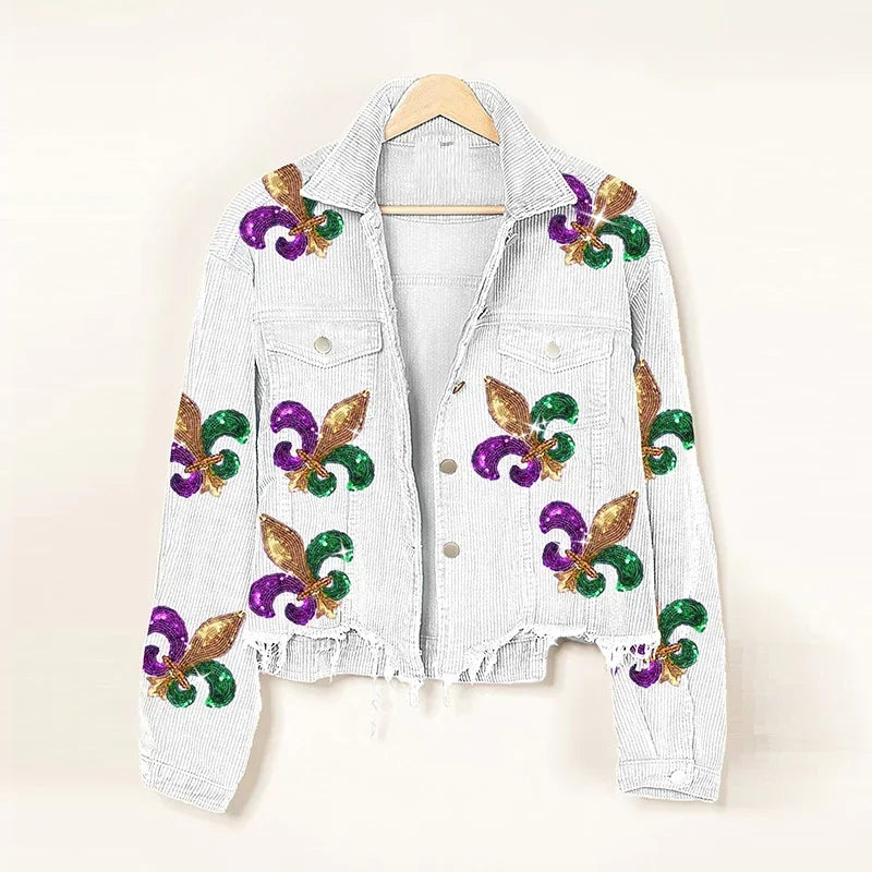 Fleur Embroidered Corduroy Jacket